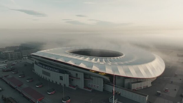 Aerial view of Riyadh Air Metropolitano Stadium in Madrid Spain.