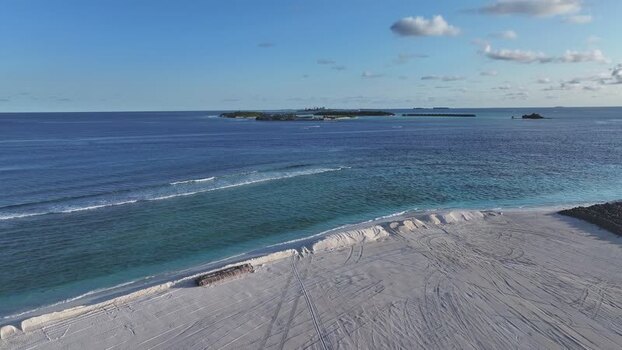 Aerial view of Rasmale project and turquoise ocean in Gulhi Maldives. Aerial view of Rasmale project and turquoise ocean in Gulhi Maldives.