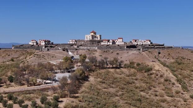 Aerial view of Forte de Nossa Senhora da Graca in Elvas Portugal. Aerial view of Forte de Nossa Senhora da Graca in Elvas Portugal.