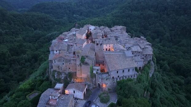 Aerial view of Calcata Italy. Aerial view of Calcata Italy.