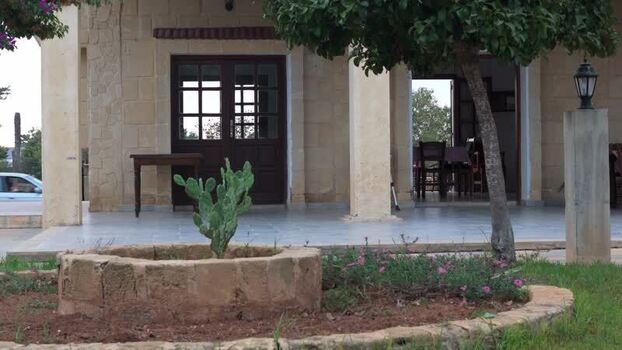 Aerial view of a house porch in Famagusta Northern Cyprus.