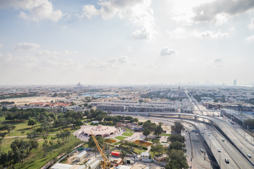 Aerial view of a part of Safa park in Dubai U.A.E.