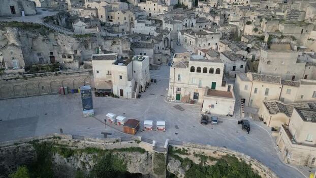 Aerial view of Sassi di Matera Italy.