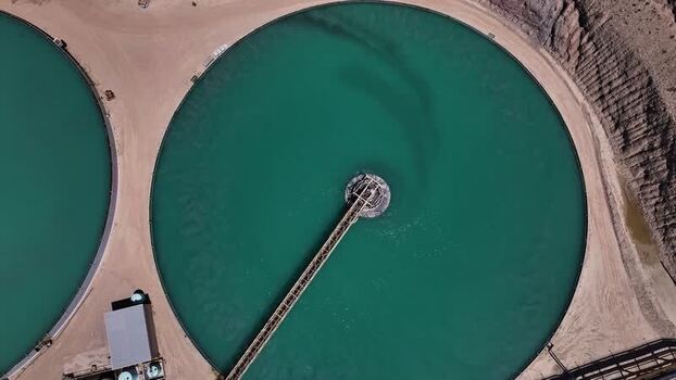 Aerial view of circular ponds United States. Aerial view of circular ponds United States.