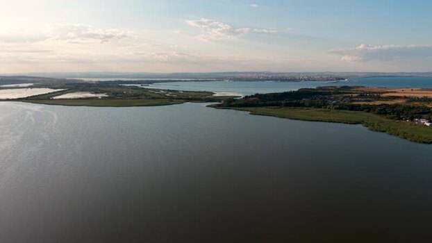 Aerial view of Lake Mandrensko in Burgas Bulgaria. Aerial view of Lake Mandrensko in Burgas Bulgaria.