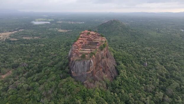 Aerial view of Sigiriya Lion Rock in the jungle Sri Lanka. Aerial view of Sigiriya Lion Rock in the jungle Sri Lanka.