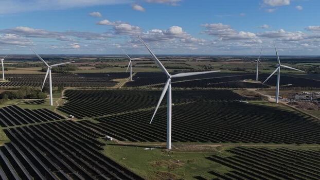 Aerial view of Chelveston Renewable Energy in United Kingdom. Aerial view of Chelveston Renewable Energy in United Kingdom.