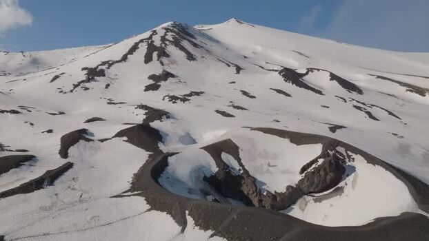 Aerial view of Rifugio Sapienza and volcanic craters on Mount Etna Italy. Aerial view of Rifugio Sapienza and volcanic craters on Mount Etna Italy.