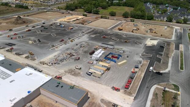 Aerial view of construction at Saint Johns Parkway United States. Aerial view of construction at Saint Johns Parkway United States.