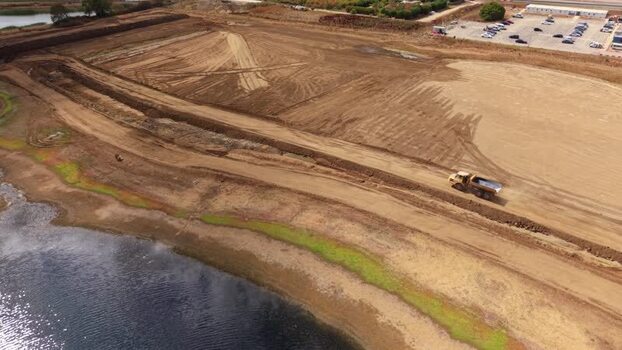 Aerial view of Black Cat Roundabout construction United Kingdom.