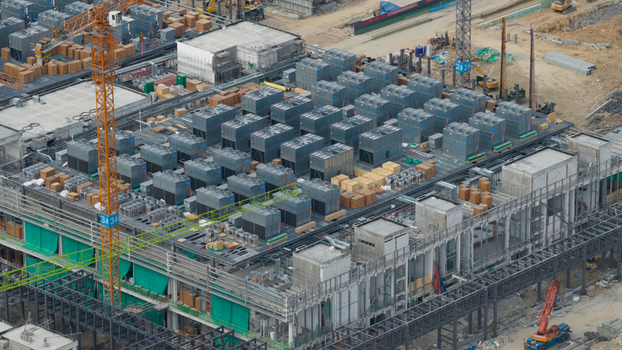 Aerial View of Hyperscale Data Center Construction in Chonburi