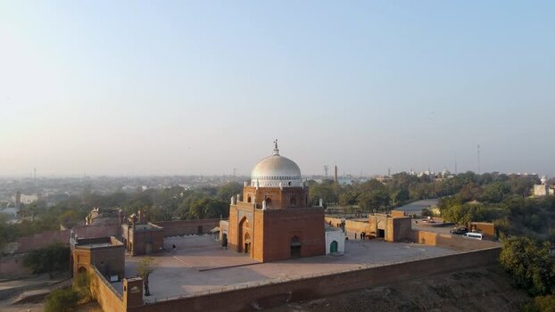 Aerial view of Shrine of Bahauddin Zakariya Pakistan.
