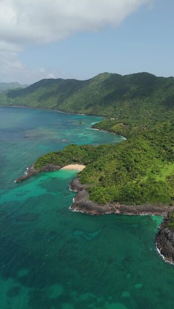 Aerial view of Playa Onda Samana Dominican Republic.