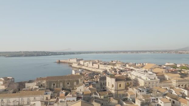 Aerial view of the Island of Ortigia in Syracuse Italy. Aerial view of the Island of Ortigia in Syracuse Italy.