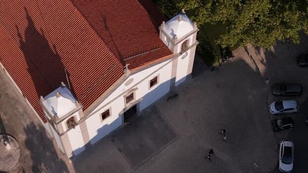 Aerial view of the church in Cascais Portugal. Aerial view of the church in Cascais Portugal.
