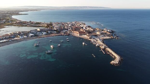 Aerial view of the historic fishing village of Marzamemi Italy. Aerial view of the historic fishing village of Marzamemi Italy.