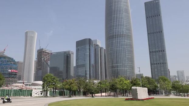 View of modern skyscrapers in Shenzhen China. View of modern skyscrapers in Shenzhen China.
