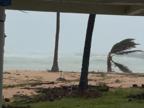 View of Super Typhoon Bavi on Tinian Northern Mariana Islands. View of Super Typhoon Bavi on Tinian Northern Mariana Islands.