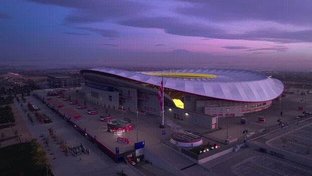 Aerial view of Riyadh Air Metropolitano Stadium in Madrid Spain.