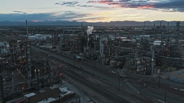 Aerial view of Suncor Energy USA Inc in Commerce City United States.