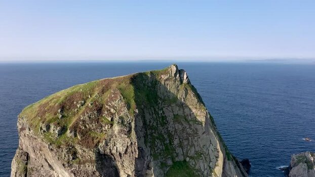 Aerial view of Tormore Island in County Donegal Ireland.