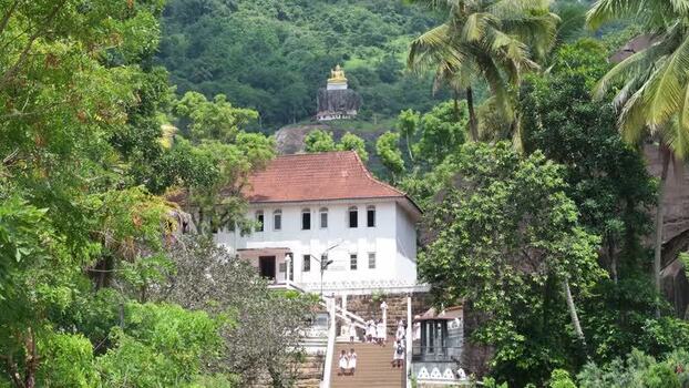 Aerial view of Bahirawakanda Vihara Buddha Statue Sri Lanka.