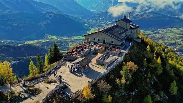 Aerial view of Kehlsteinhaus in Berchtesgaden Germany.