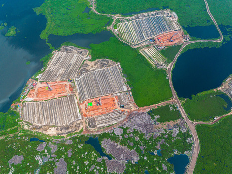 Aerial view of geometric patterns of aquaculture farms contrasting with the surrounding green vegetation and dark water bodies Dhaka Dhaka Division Bangladesh. Aerial view of geometric patterns of aquaculture farms contrasting with the surrounding green vegetation and dark water bodies Dhaka Dhaka Division Bangladesh.