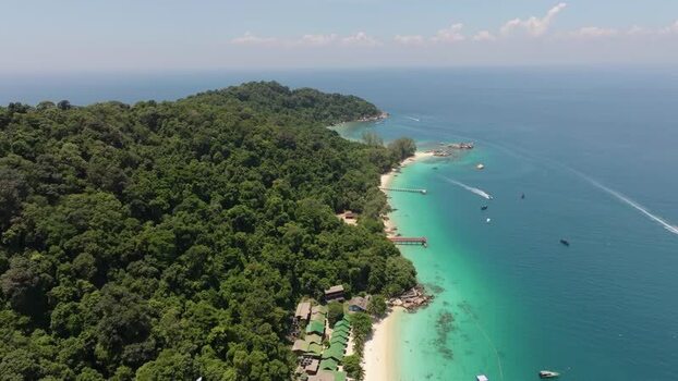 Aerial view of Perhentian Islands coastline in Malaysia. Aerial view of Perhentian Islands coastline in Malaysia.