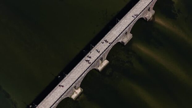 Aerial view of Ponte de Lima bridge Portugal. Aerial view of Ponte de Lima bridge Portugal.