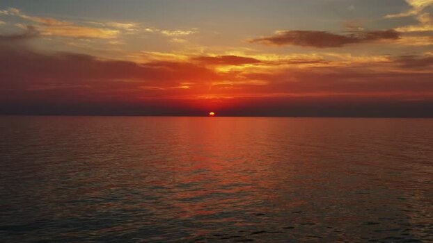 Aerial view of sunset over the sea in Montenegro. Aerial view of sunset over the sea in Montenegro.
