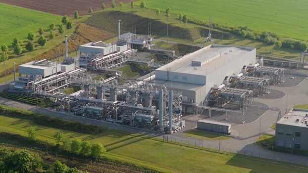 Aerial view of UGS Damborice gas storage facility Czechia. Aerial view of UGS Damborice gas storage facility Czechia.