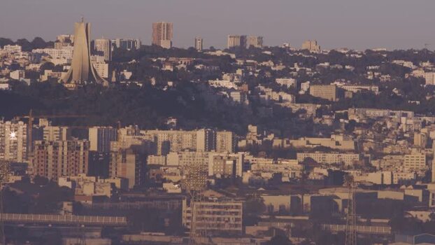 Aerial view of Maqam Echahid in Algiers Algeria.