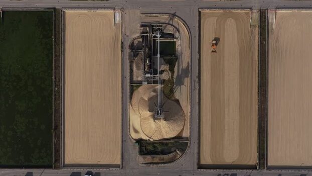 Aerial view of Ashford Common Water Treatment Works United Kingdom.
