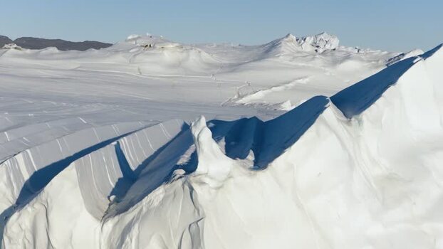 Aerial view of Ilulissat glacier in Greenland.