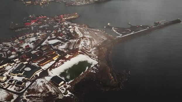 Aerial view of Reinebringen Norway.