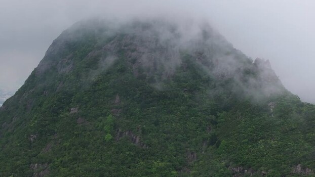 Aerial view of Trou Aux Cerfs Volcano Mauritius.