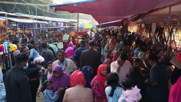 View of a crowded outdoor market in Faridpur Bangladesh. View of a crowded outdoor market in Faridpur Bangladesh.