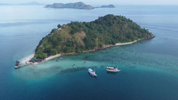 Aerial view of Pulau Kelor in Komodo Indonesia. Aerial view of Pulau Kelor in Komodo Indonesia.