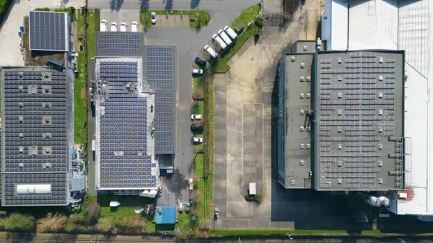Aerial view of industrial buildings Belgium. Aerial view of industrial buildings Belgium.