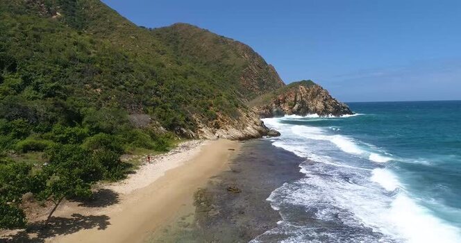 Aerial view of Cepe beach Venezuela.