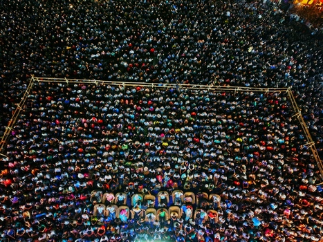 Dhaka Bangladesh 20 July 2026 Aerial view of a massive crowd gathered at Mohsin Hall Playground for a public event with people seated on chairs. Dhaka Bangladesh 20 July 2026 Aerial view of a massive crowd gathered at Mohsin Hall Playground for a public event with people seated on chairs.