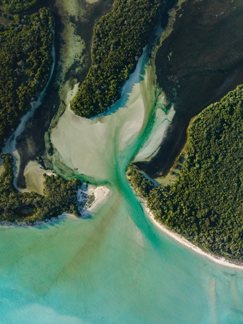 Aerial view of the turquoise waters meeting the lush green forests at the coast Ouvéa Loyalty Islands Province New Caledonia. Aerial view of the turquoise waters meeting the lush green forests at the coast Ouvéa Loyalty Islands Province New Caledonia.