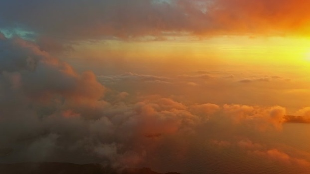 Aerial view of sunset clouds over Montenegro. Aerial view of sunset clouds over Montenegro.