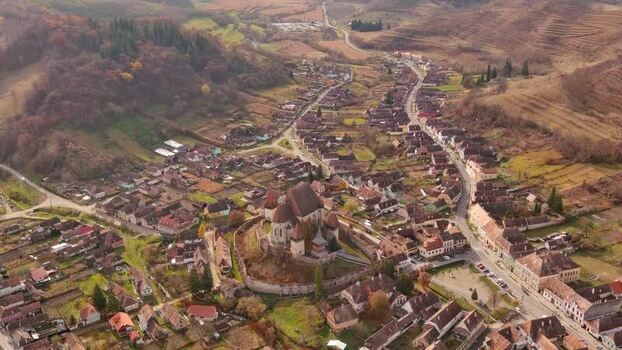Aerial view of Biertan Fortified Church in Romania. Aerial view of Biertan Fortified Church in Romania.