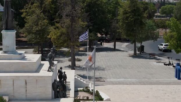 Aerial view of the monument in Nicosia Cyprus.