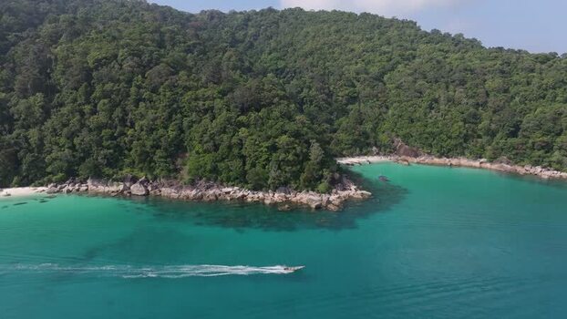 Aerial view of Perhentian Islands and turquoise water Malaysia. Aerial view of Perhentian Islands and turquoise water Malaysia.