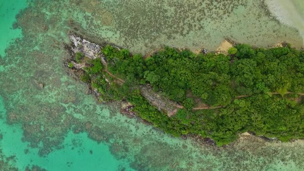 Aerial view of Annora Beach coastline Indonesia. Aerial view of Annora Beach coastline Indonesia.
