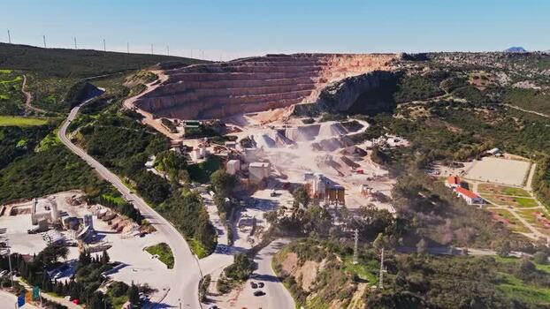 Aerial view of a stone quarry and processing plant Spain. Aerial view of a stone quarry and processing plant Spain.