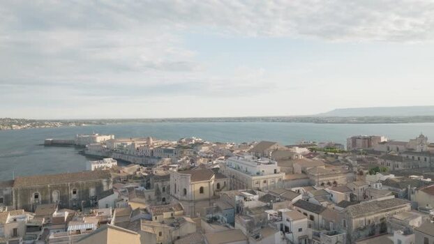 Aerial view of the Island of Ortigia in Syracuse Italy.